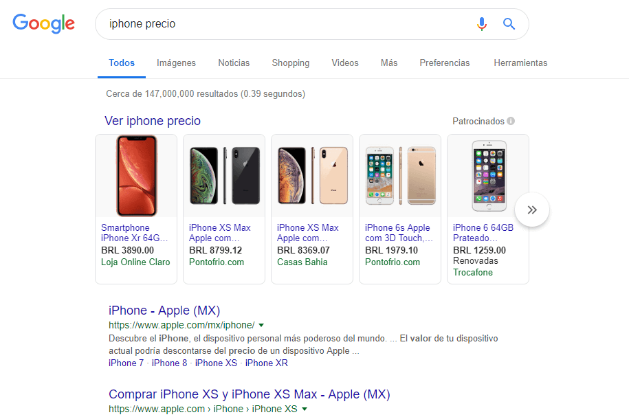 resultados omitidos en google - búsqueda de google por precio de iphone con los resultados omitidos